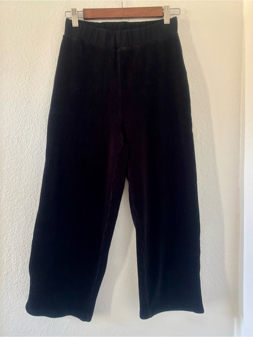 Brixton Black Corduroy Wide-Leg pull on crop Pants Med